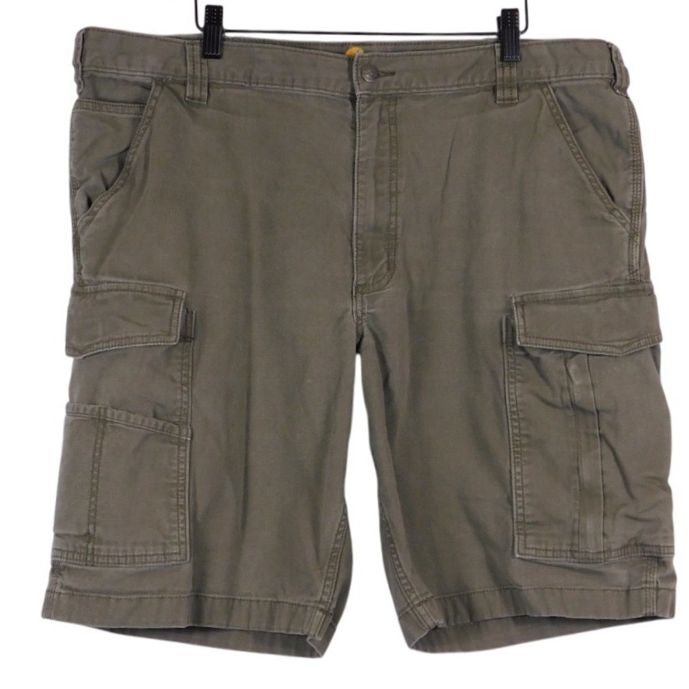 CARHARTT Mens Relaxed Fit Cargo Shorts Sz 40 Olive Green‎ Strech Canvas D92